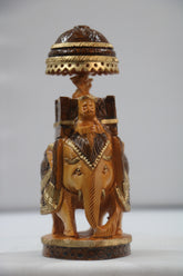 Traditional Wooden Hand-Made Painted Elephant Ambari | Perfect for Home & Gift